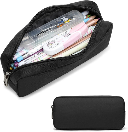 Della Gao Small Pencil Case Large Capacity Pencil Pouch Marker Pen Bag Coin Pouch Office Stationery Organizer (Balck)...