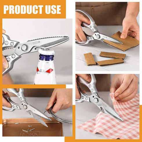 Kitchen Scissors, All Purpose Heavy Duty Kitchen Shears for Food,Metal Handle Stainless Steel Cooking Scissors for Chicken,Poultry,Meat,Herbs,Fish...