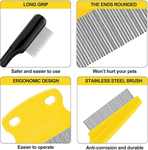5 Pieces Dog Eye Combs Tear Stain Remover Combs Pet Grooming Comb for Small Dogs Gently Removing Eye Mucus and Crust (Yellow, Black)...