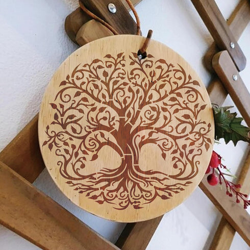 Tree Stencils for Painting on Wood Tree of Life Stencil Large 11.8 inch Template Paint Stencils for Painting on Wood Burning Art Craft Canvas Furn...