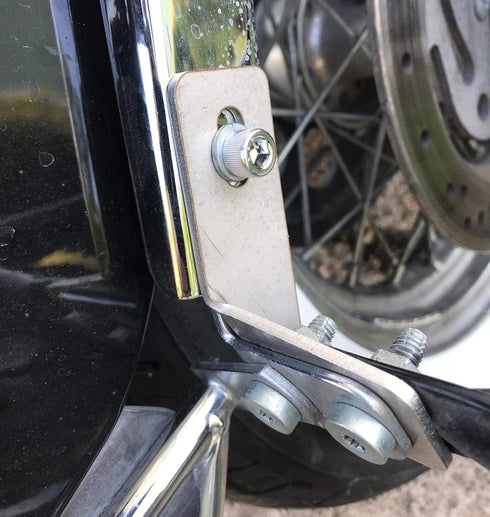 iJDMTOY 2pc Heavy Duty Stainless Steel Saddlebag Rail Support Bracket Struts Repair Kit Compatible with 1985-2008 Harley Davidson Touring Motorcyc...
