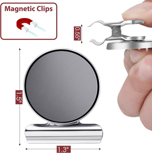 24 Pack Magnetic Clips Fridge Magnets Heavy Duty Magnet Clips for Whiteboard & Refrigerator Wide Scratch Safe Best for House Office School Use...