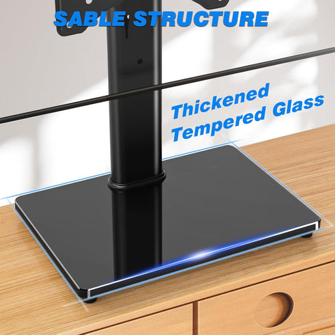 Rfiver Universal Swivel Tabletop TV Stand for Flat Screens 23 24 26 32 39 40 42 43 Inch, Heavy Duty Center Pedestal Stand Replacement with Black T...