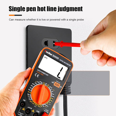 Ruoshui 9205D Digital Multimeter Voltage Tester Volt Meter - DC/AC Current Measurement | Large Screen Display | Overload Indication | Capacitance ...