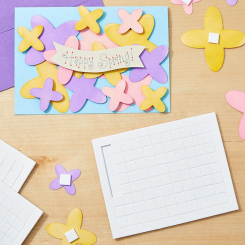 Juvale 12 Pack 3D Foam Squares for Crafts - 0.4 x 0.4 x 0.07 in White - Dimensionals for Card Making...