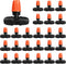 Upgraded Locked 3 Way Atomizing Nozzle for 1/4" Drip Tubing, 25 Pcs Adjustable Micro Spray Irrigation Emitters Tee Misting Drippers for Drip Sprin...