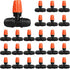 Upgraded Locked 3 Way Atomizing Nozzle for 1/4" Drip Tubing, 25 Pcs Adjustable Micro Spray Irrigation Emitters Tee Misting Drippers for Drip Sprin...
