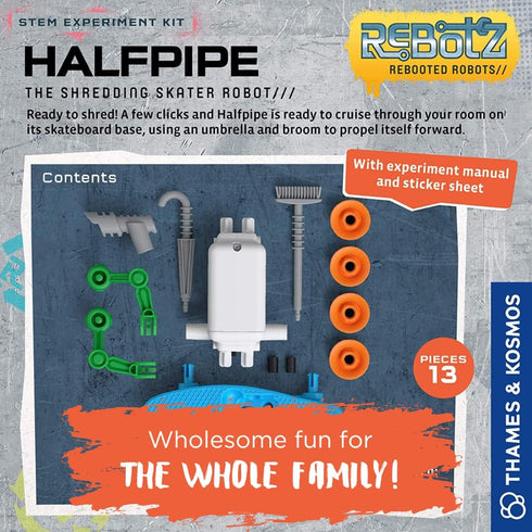 Thames & Kosmos ReBotz: Halfpipe - The Shredding Skater Robot | Build a Wacky Motorized Robot! | Collect All 4 | Combine to Make New Robotic Creat...