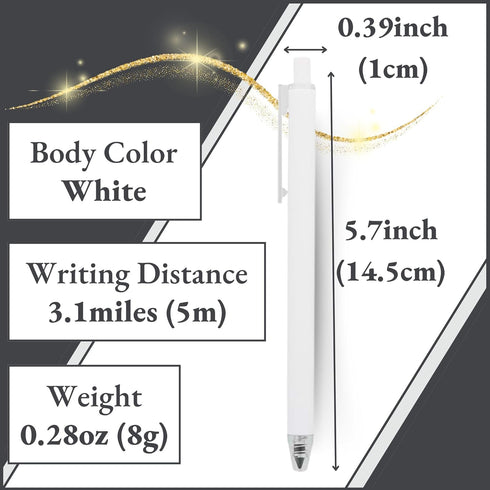 SUN-STAR Stylish Metal Pencil Metacil Retractable Click Pencils for Artist Drawing, Sketching, Non-Sharpening, Pencil Lead Color: Black H, White, ...