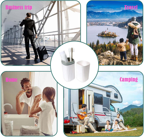 Toothbrush Travel Case Portable White Travel Toothbrush Holder Toothbrush Travel Containers for Bathroom Travel Camping School Toothbrush and Toot...