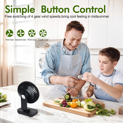 Portable Air Conditioners Fan, 4 Speeds Quiet Portable Air Cooling Fan, Strong Airflow, Manual Tilt Adjustment, Portable Swamp Cooler Fan for Indo...