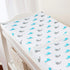 TL Care Printed 100% Cotton Knit Fitted Contoured Changing Table Pad Cover - Compatible with Mika Micky Bassinet, Aqua Whale, for Boys and Girls...