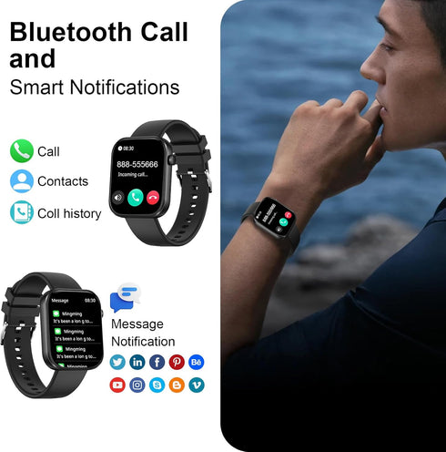 Smart Watch(Answer/Make Call),1.90" HD Smart Watches for Men Women, Activity Trackers and Smartwatches for Android ios, SpO2/Heart Rate Monitor/Sl...