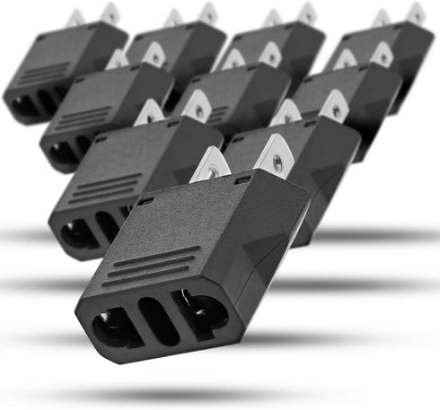 10 Pack European to US Plug Adapter, Fosmon EU Europe to US USA, Canada Travel Plug Adapter, Euro European to American Power Converter, Small EU C...