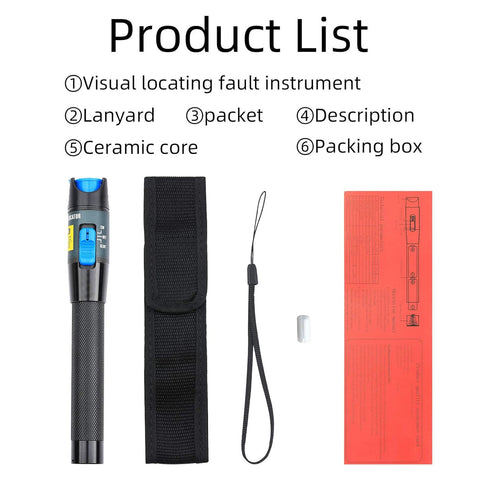 Fiber Tester Visual Fault Locator 5KM Fiber Optic Cable Tester Meter Fiber Cable Test Equipment Suitable for 2.5 mm Connector, for CATV Telecommun...