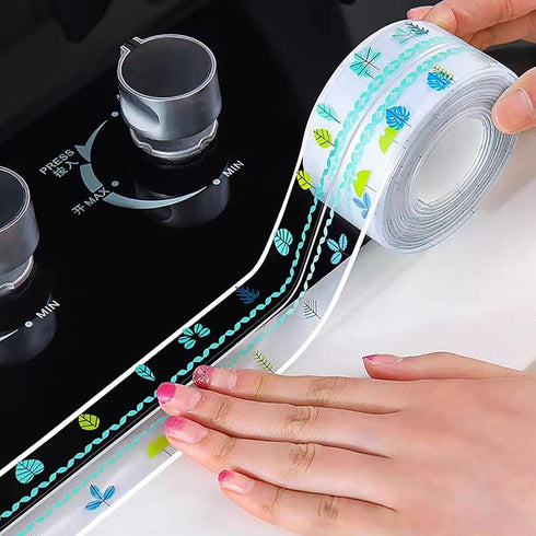 2Pack Bathroom And Kitchen Caulking Tape Sealer,Pvc Sealing Caulk For Sink,Tub Perimeter,Floor Wall Edges,Self Adhesive Decorative Caulking Strips...
