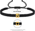 Initial Bracelets for Women Men Woven Rope Braided Letter Bracelet Gold 26 Alphabet Handmade Adjustable Black String Bracelet Jewelry Gifts - A...