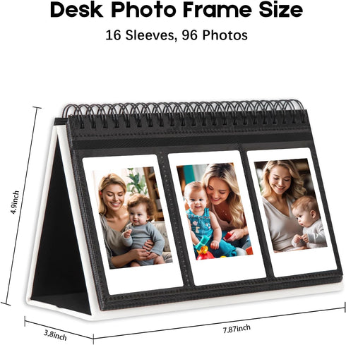 Ruibytree Desk Calendar Style Photo Album with 96 Pockets for Fujifilm Instax Mini (12/11/9/8/7S/40), Polaroid PIC-300P/Z2300 - Holds 2x3 Inch Pho...