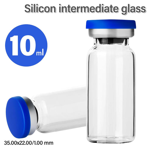 Sterile Empty Vials with Self Healing Injection Port,with Aluminum Plastic Cap?Sealed Empty Vials (10ML 12PCS)...