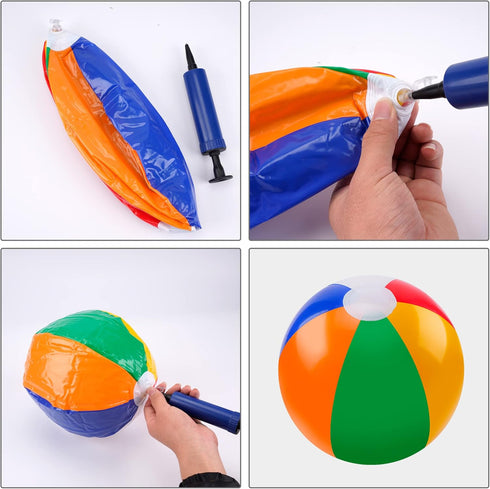 Beach Balls, Inflatable Balls Rainbow Beach Balls Summer Swimming Pool Party Balls for Summer Beach, Pool and Party Outdoor Activity...