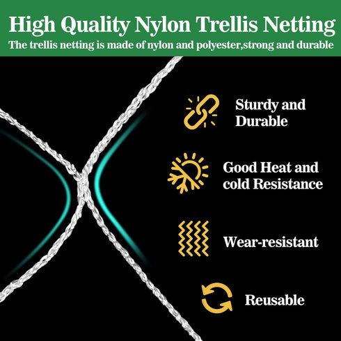 Sukh Garden Plant Trellis Netting -Trellis Net Polyester Trellis Netting Garden Square Mesh Netting for Climbing Plants Fruits Vegetables VinesGro...