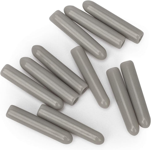 OIIKI 100 PCS Universal Dishwasher Rack Tine Prong Repair End Cover Caps, Durable Flexible Vinyl Extra Long 1 inch Anti Slip Round Tips, Gray