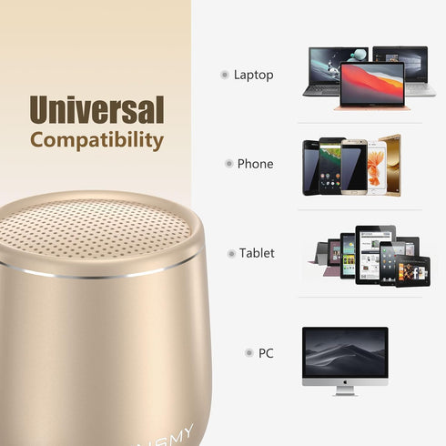 INSMY Small Bluetooth Speaker, Waterproof Mini Portable Wireless Speaker, Punchy Bass Rich Audio Stereo Pairing, Handheld Pocket Size,Built in Mic...
