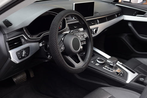 KAFEEK Elastic Stretch Steering Wheel Cover,Warm in Winter and Cool in Summer, Universal 15 inch, Microfiber Breathable Ice Silk, Anti-Slip, Odorl...
