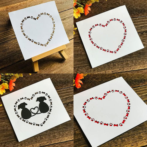 Heart Dog Paw Bone Metal Die Cuts,Cutting Dies for Card Making Clearance,Embossing Dies for Scrapbooking, DIY Album Paper Cards Art Craft Decorati...