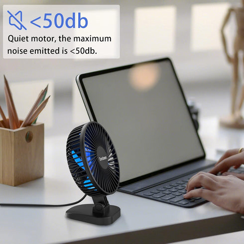 USB Fan, Small Desk Fan, 4 Inch Quiet Desktop Fan, USB Plug in, 3 Speeds, Personal Fan For Office,Home,Bedroom,Study,Powerful Airflow, 40°Tilting,...