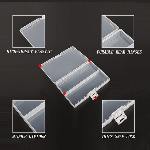 PNGKNYOCN Battery Storage Box,AA Batteries Portable Organizer Box Holds 48 AA Batteries,Insulative Plastic Clear Color...