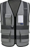 A-SAFETY grey security vest with zipper pockets...