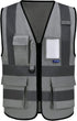 A-SAFETY grey security vest with zipper pockets...