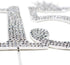 Number 15 Quinceanera Rhinestone Princess Crown Monogram Cake Topper - Sweet 15th Birthday Party (Silver)...