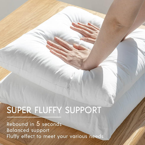 Phantoscope Premium Outdoor Pillow Inserts - Pack of 2 Square Form Water Resistant Polyester Throw Pillows, Couch Sham Cushion Stuffer, 16 X 16 in...