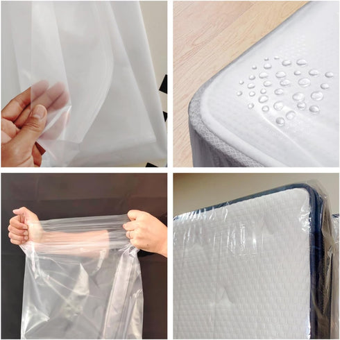 K KINGPLAST Mattress Bags for Moving and Storage, Twin/Full Size 54-Inch by 87-Inch Clear,2Pack, Disposable Plastic Mattress Cover...