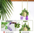 Crochet Hanging Plant for Car Cute Crochet Hanging Basket Flower Ornament Accessories Rearview Mirrior Handmade Knitted Lovers Gifts (Purple Wiste...