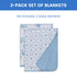Delta Children 100% Organic Jersey Cotton Baby Receiving Blankets for Girls and Boys – 30x40 Inches - GOTS Certified (Pack of 2), Blue Botanicals...