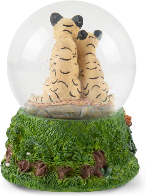 Elanze Designs Endangered Clouded Leopard 100MM Sturdy Glitter Water Wind Up Musical Snow Globe Tabletop Dresser Figurine Decoration Plays Tune We...