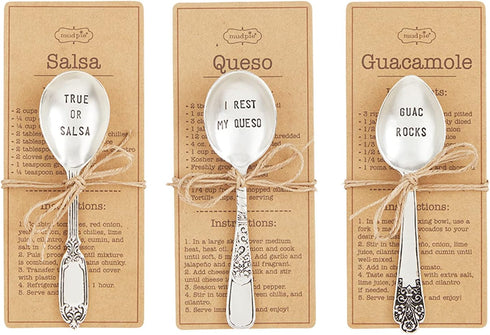 Mud Pie Fiesta Recipe Spoon Set, 3.5", Queso...