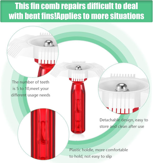 3 Pieces Air Conditioning Brush Set Includes FCR6 Ring Fin Comb Air Conditioner Fin Cleaner Condenser Radiator Fin Comb Stainless Steel Fin Straig...