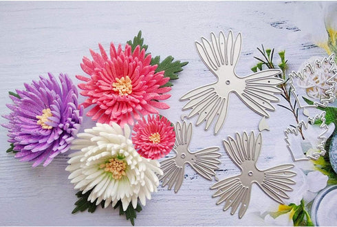 DDeehs Chrysanthemum Flower Metal Die Cuts, Rose Daisy Flower Leaves Cutting Dies, Stencils for DIY Scrapbooking, Album Decorative Embossing Paper...