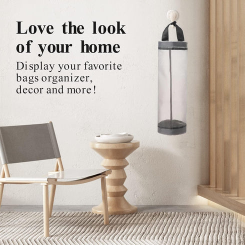 Plastic Bag Holder, Mesh Grocery Bag Holder Hanging Storage Bag Dispenser (Grey 2 Packs)...