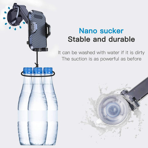 wipalor Universal Car Phone Holder Mount for Dashboard Windshield, Upgraded Air Vent Cell Phone Holder for Car, Long Arm Strong Suction Car Phone ...