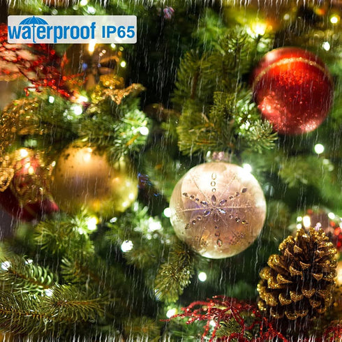 Christmas Lights 33ft 100 LED Outdoor String Lights 8 Modes with Timer Memory Function, USB & Battery-powered IP65 Waterproof Light for Christmas ...