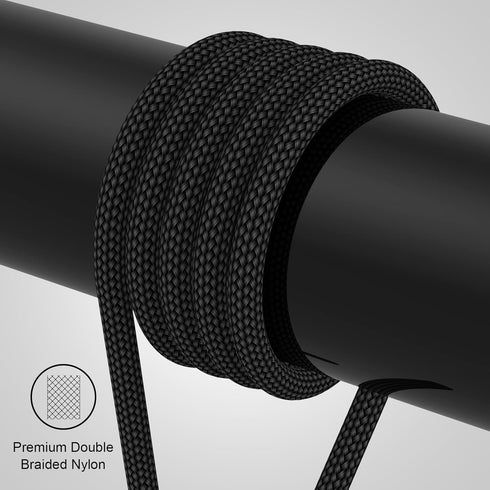 Magnetic Charging Cable 3A Fast Charging(3 Pack,3.3/6.6/6.6ft) 3 in 1 Magnetic Phone Charger with LED Light, Nylon Braided, for Lightning/USB-C/Mi...