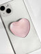 Transparent Heart Shaped Mobile Phone Grip, Pink Resin Folding Stand, Transparent Elastic Base, iPhone Convenient Mobile Phone Accessory (Pink)...