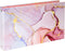 Legal-Size Binder, for 8.5 x 14 paper, 3 Ring Binder 1 Inch, Landscape Spreadsheet Binder with Elastic Cord, Pink Marble...