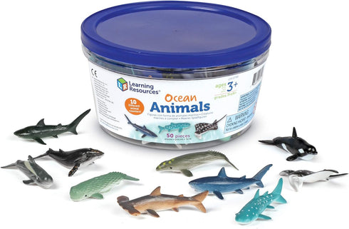 Learning Resources Ocean Animals - 50 Pieces, Ages 3+ Toddler Learning Toys, Perfect for Math Counters and Imaginative Play...