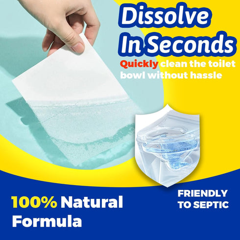 Toilet Cleaner Sheets,160 Cleans, Lemon,Powerful Cleaning?Eco Friendly, Toilet Bowl Cleaner Strips Perfect for Travel,Apartments, Dorms,Vanlife...